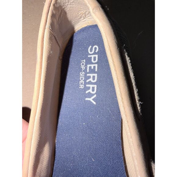 Sperry Leather Womens Boat Shoe Moccasin Size 7 Khaki Tan Slide On Comfort Shoe - Picture 4 of 7